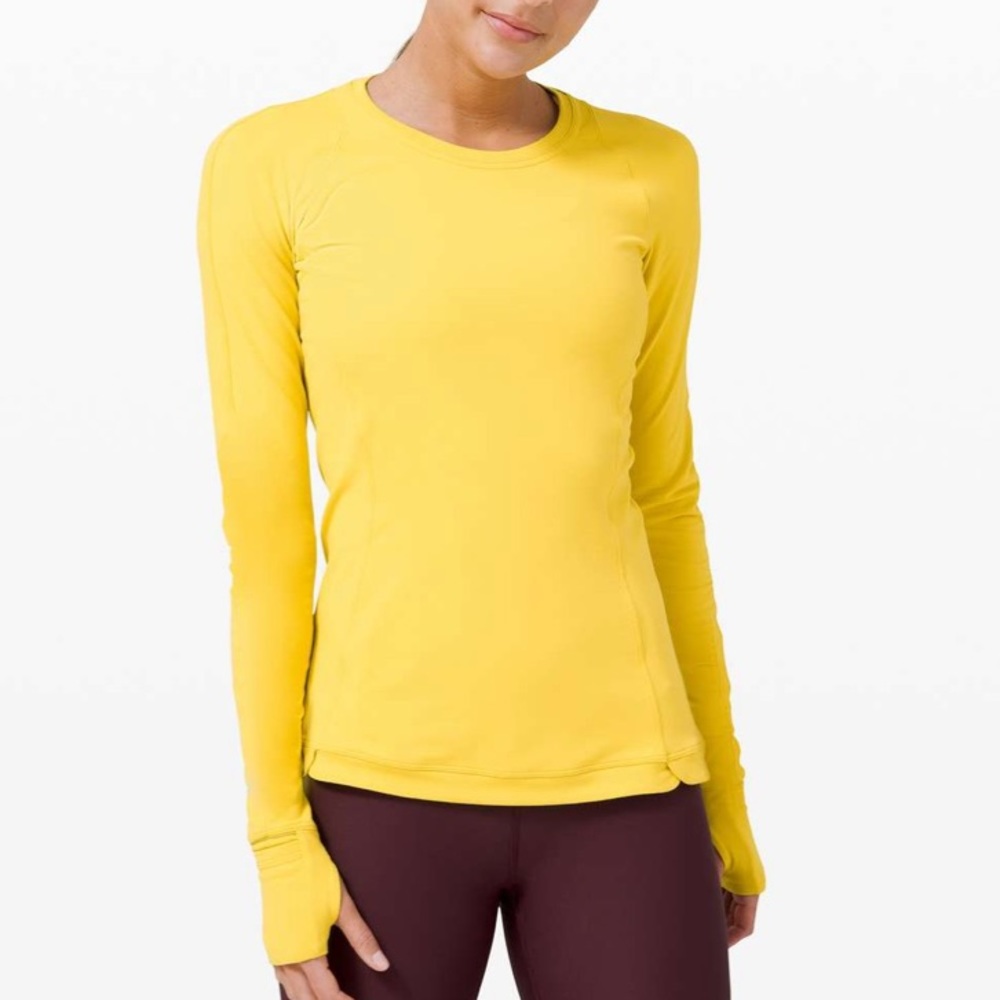 NWT Lululemon Runderful Long Sleeve Soleil (Yellow) Color Size 10
